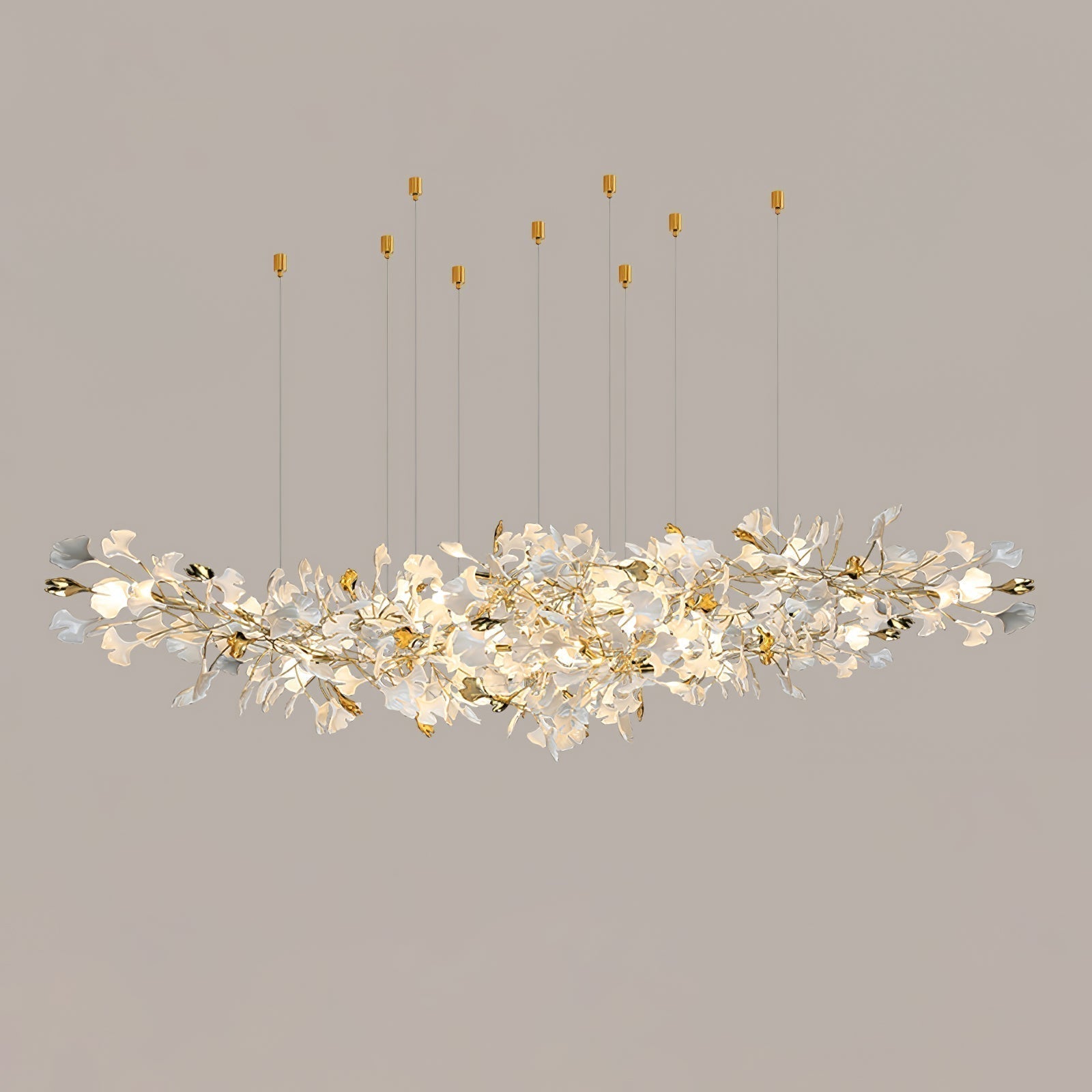 Olivia Kronleuchter Keramik Ginkgo Luxus-Letslighting