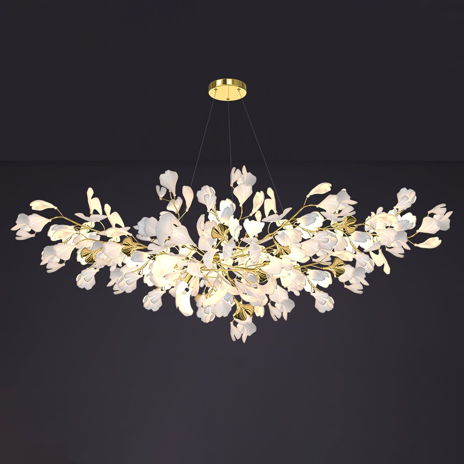 Olivia Kronleuchter Keramik Ginkgo Luxus-Letslighting