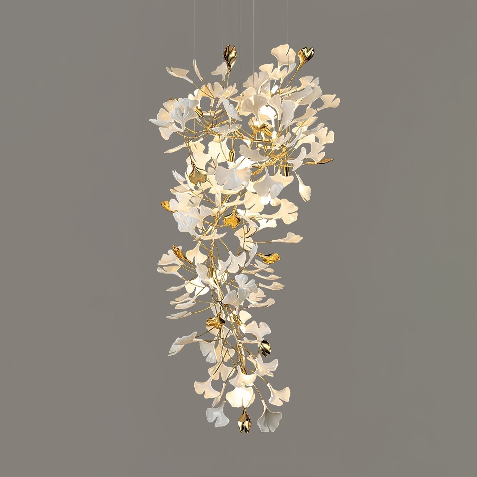 Olivia Kronleuchter Keramik Ginkgo Luxus-Letslighting