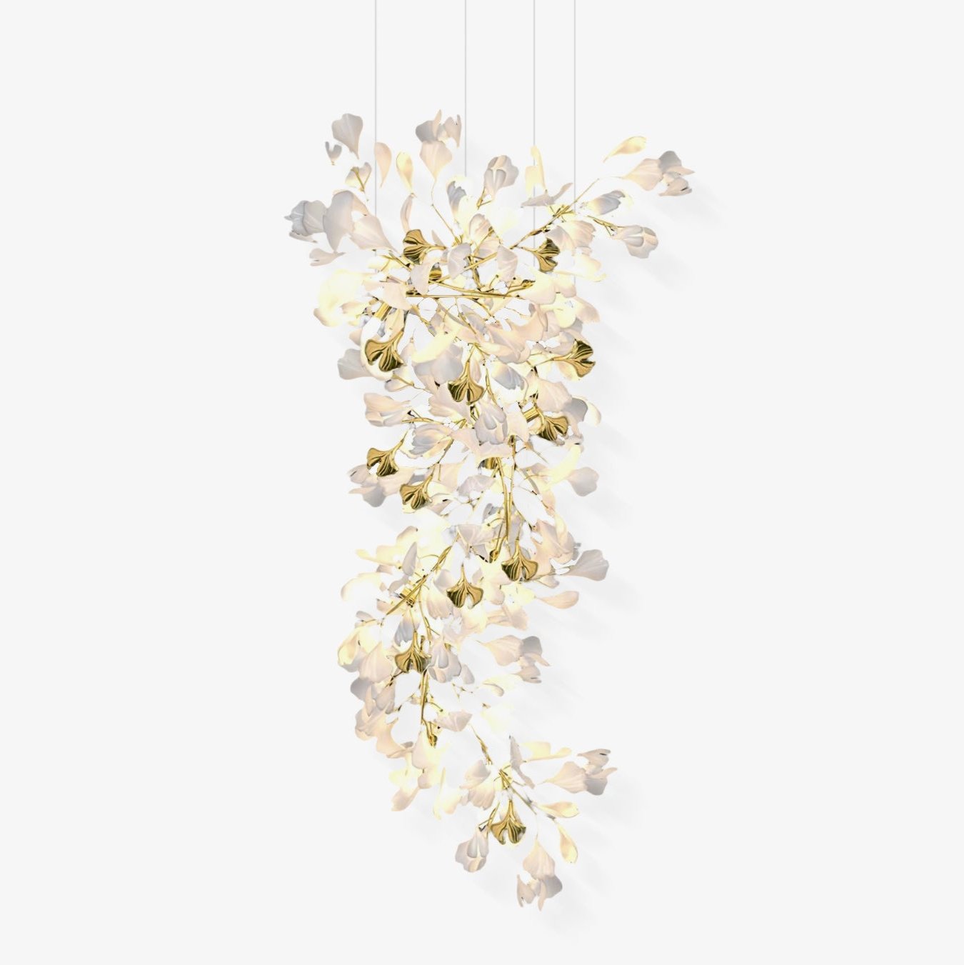 Olivia Kronleuchter Keramik Ginkgo Luxus-Letslighting