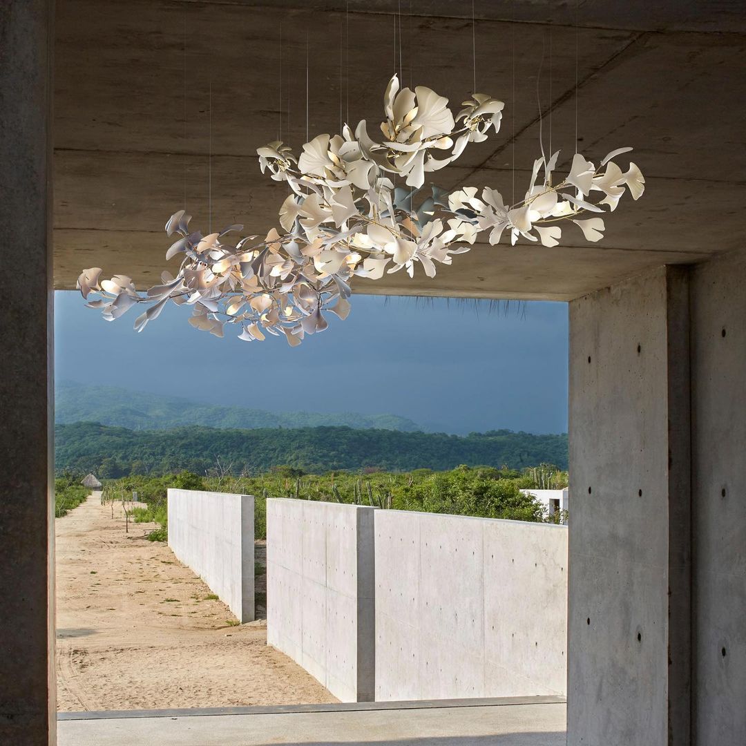 Olivia Keramik Gingko Blatt Kronleuchter-Letslighting