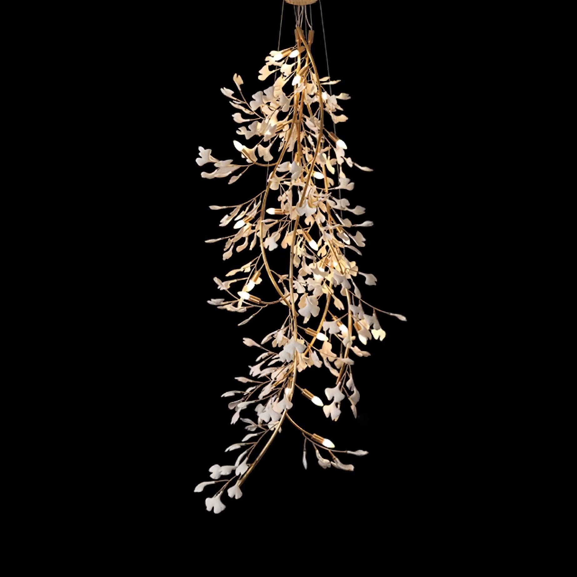 Ivmarel Gingko-Keramik-Kronleuchter mit langem Zweig-Letslighting