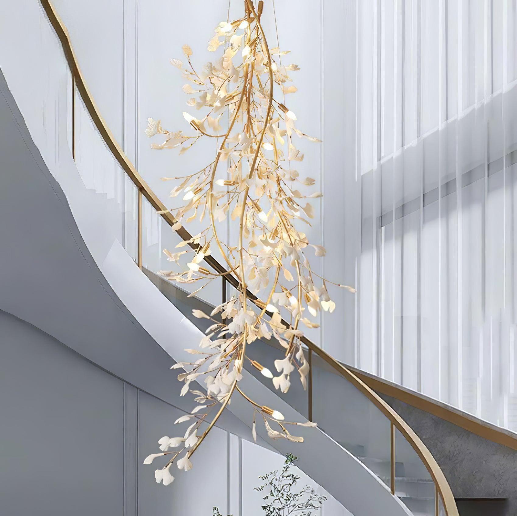 Ivmarel Gingko-Keramik-Kronleuchter mit langem Zweig-Letslighting