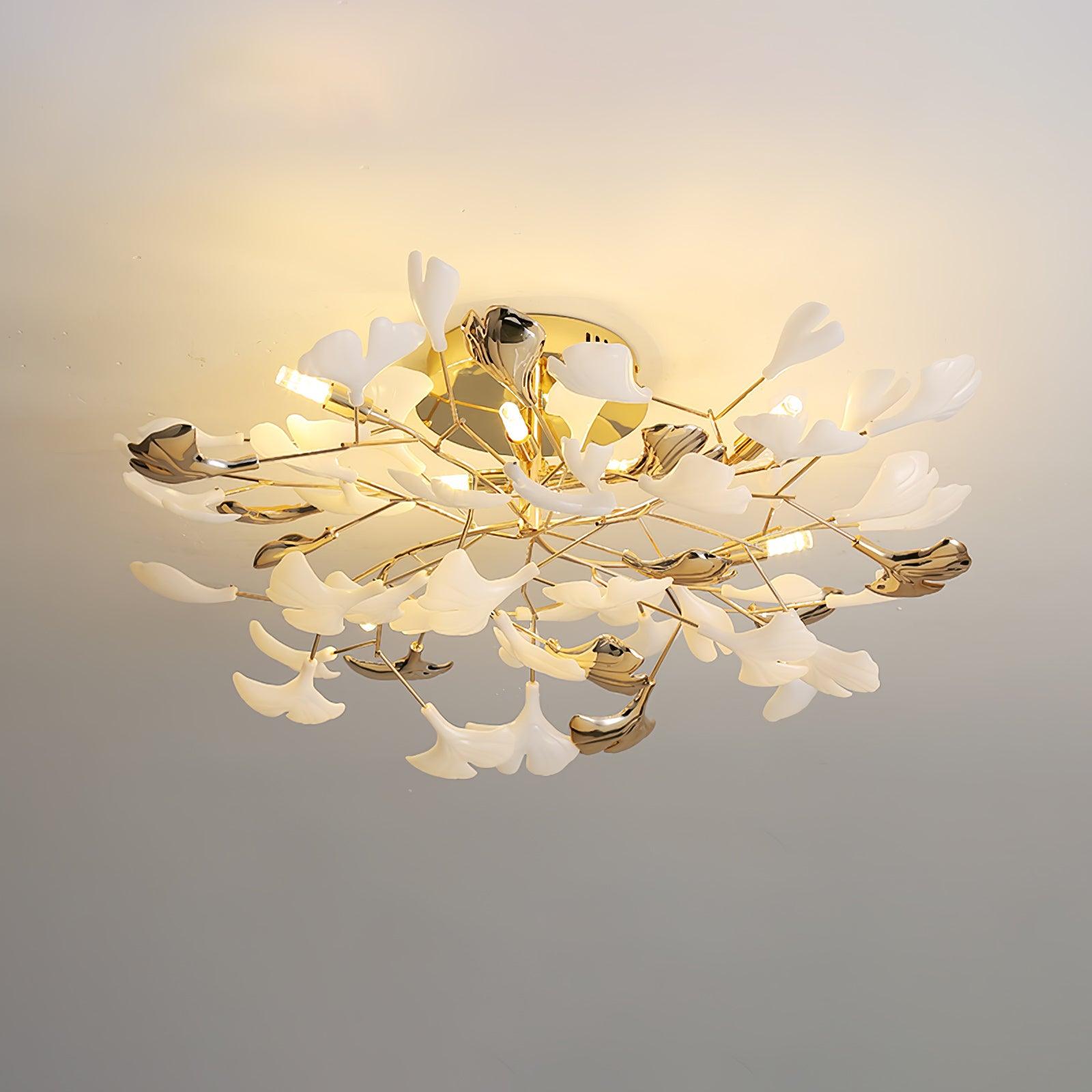 Artheel Premium Nordisch Kunst Gingko Drehend Keramik Deckenleuchte-Letslighting