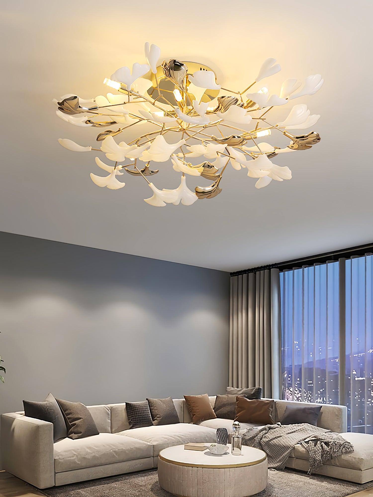 Artheel Premium Nordisch Kunst Gingko Drehend Keramik Deckenleuchte-Letslighting