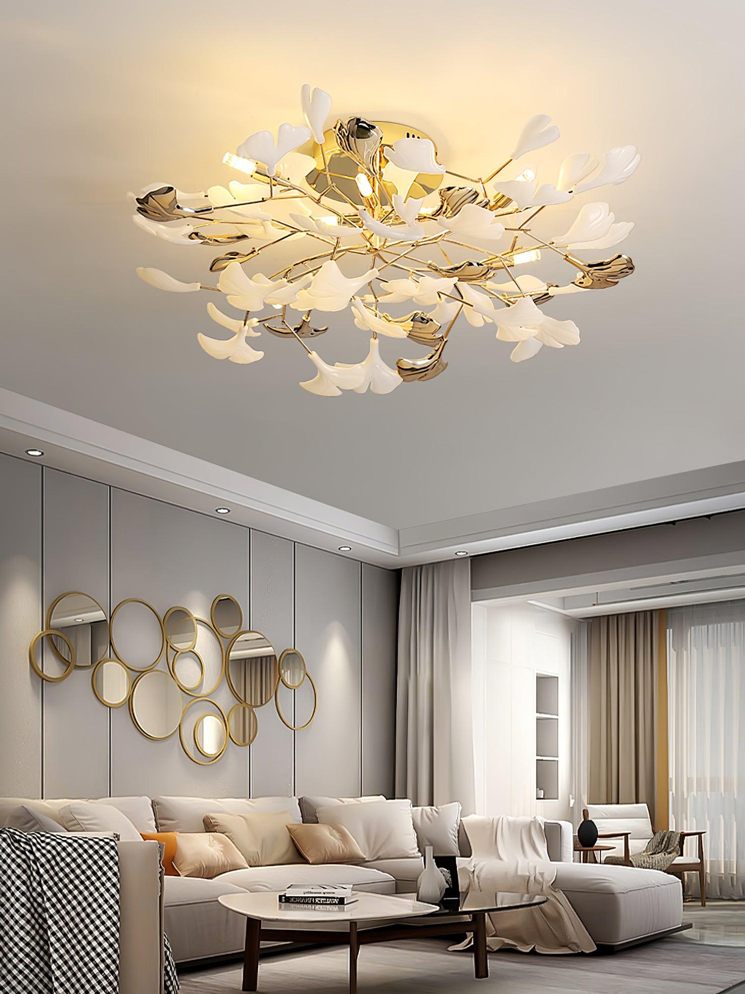Artheel Premium Nordisch Kunst Gingko Drehend Keramik Deckenleuchte-Letslighting