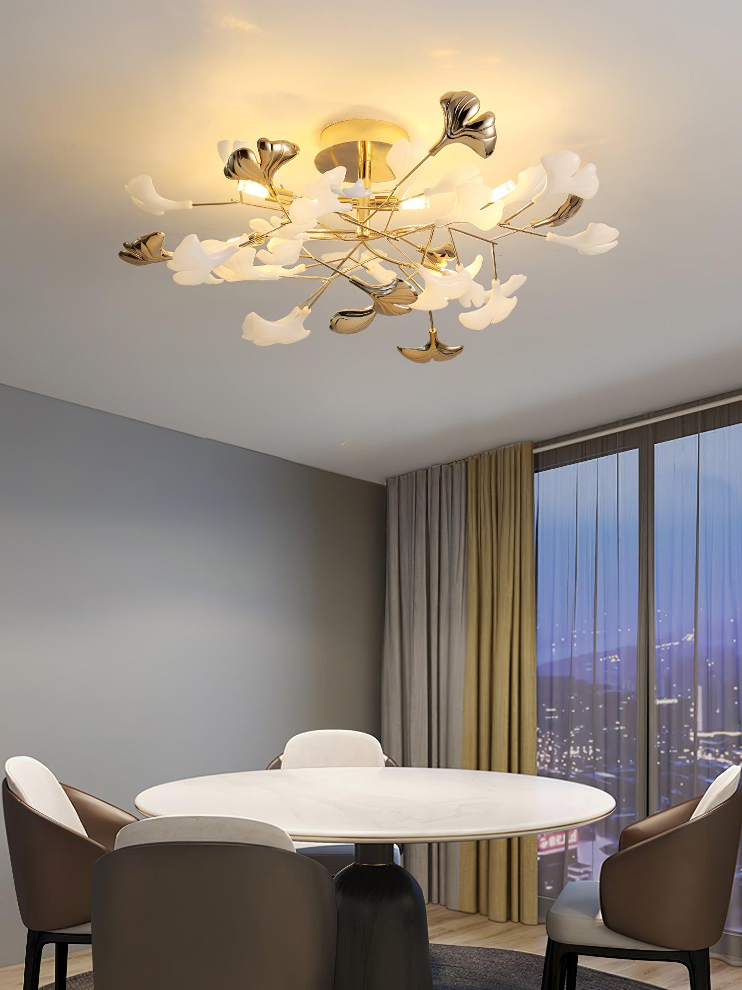 Artheel Premium Nordisch Kunst Gingko Drehend Keramik Deckenleuchte-Letslighting