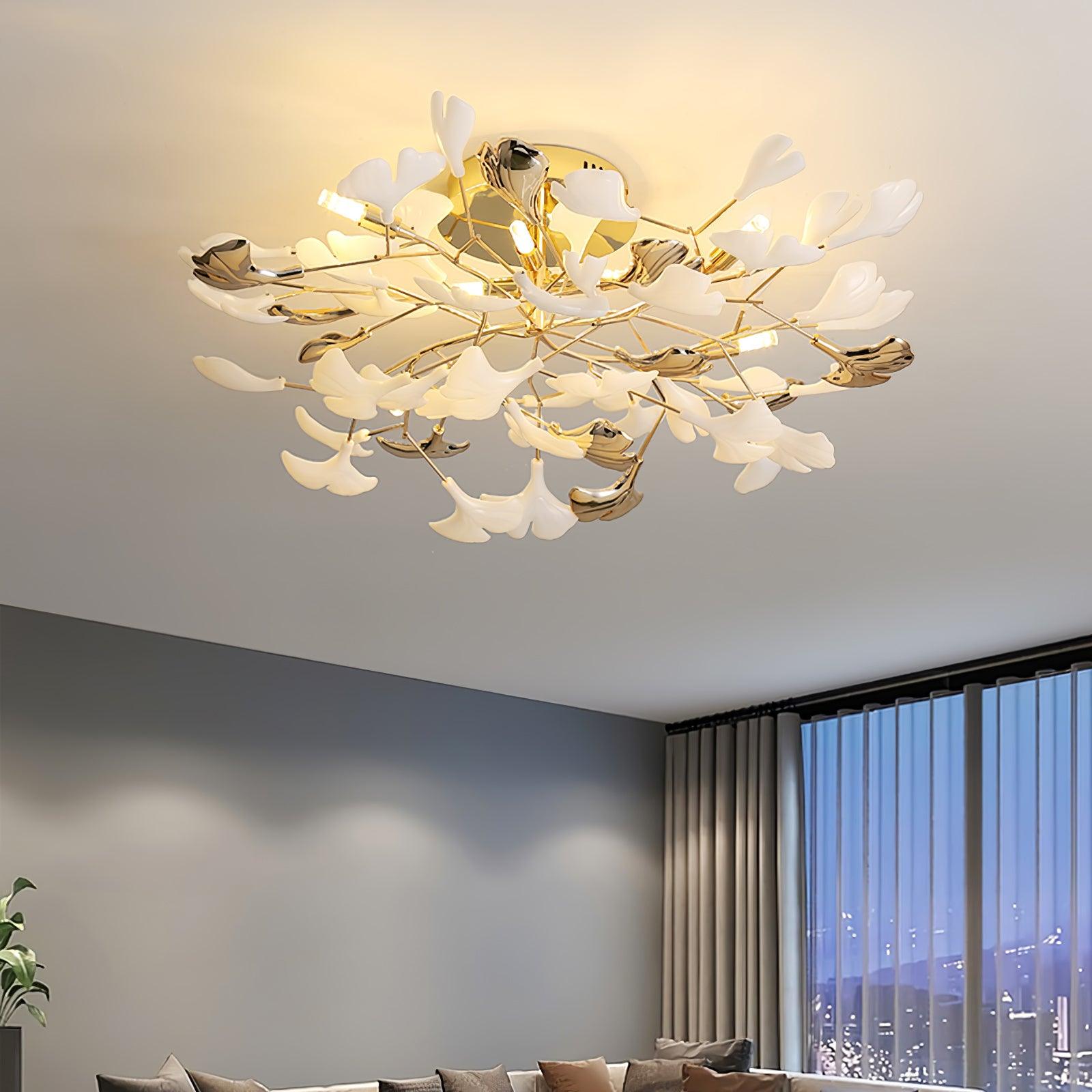 Artheel Premium Nordisch Kunst Gingko Drehend Keramik Deckenleuchte-Letslighting
