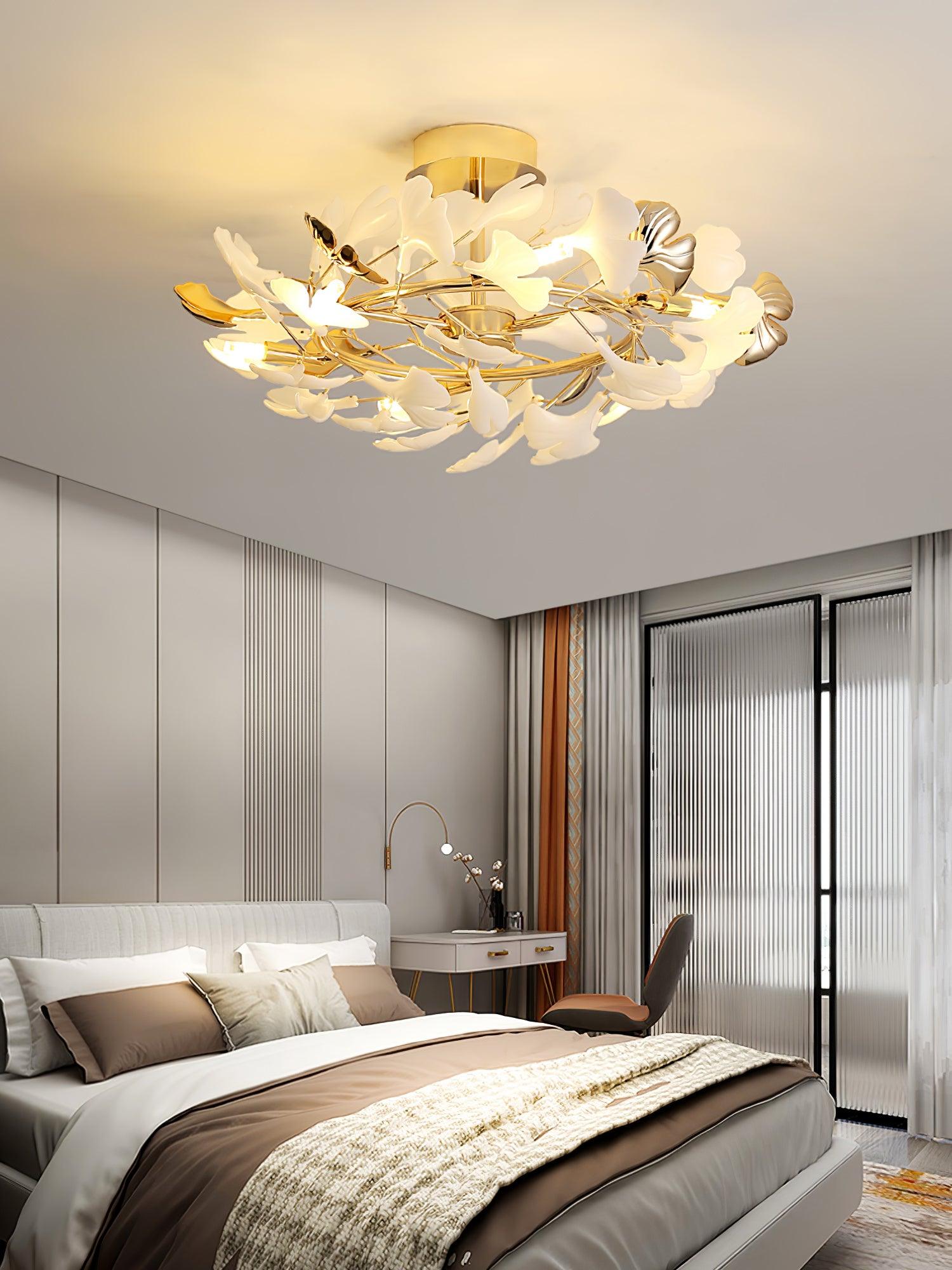 Artheel Premium Nordisch Kunst Gingko Drehend Keramik Deckenleuchte-Letslighting