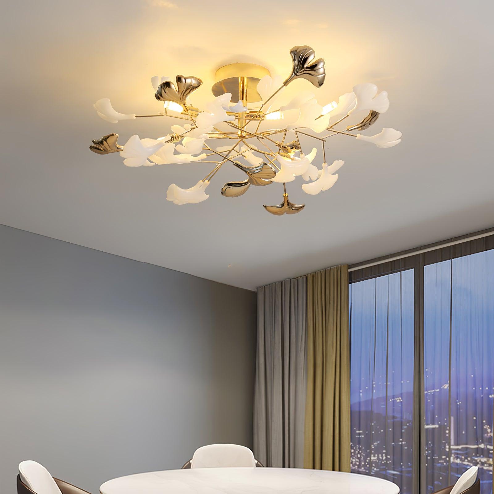Artheel Premium Nordisch Kunst Gingko Drehend Keramik Deckenleuchte-Letslighting
