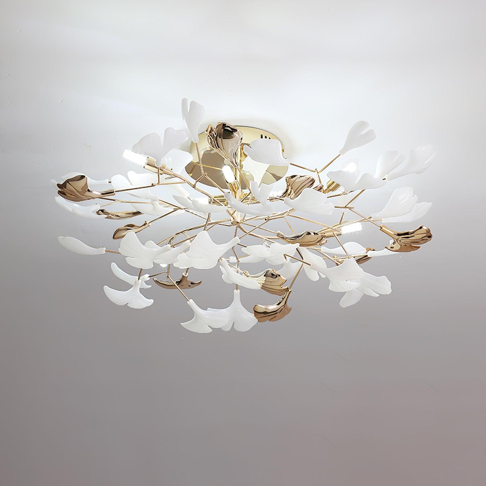 Artheel Premium Nordisch Kunst Gingko Drehend Keramik Deckenleuchte-Letslighting