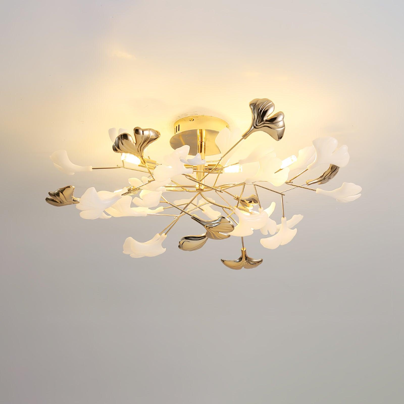 Artheel Premium Nordisch Kunst Gingko Drehend Keramik Deckenleuchte-Letslighting