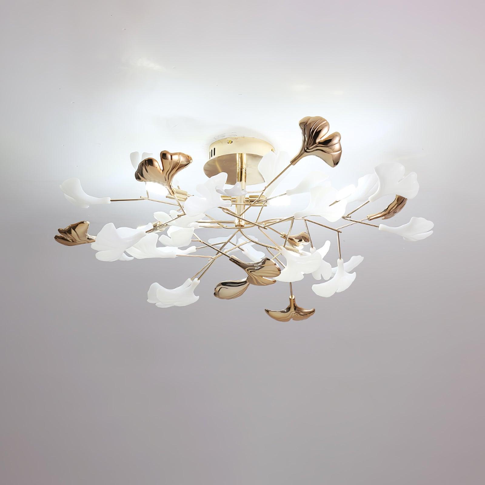 Artheel Premium Nordisch Kunst Gingko Drehend Keramik Deckenleuchte-Letslighting