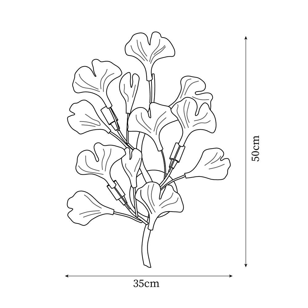 Wall Lamp Gingko Ceramic Petal Shades Gold Art Nouveau - Letslighting