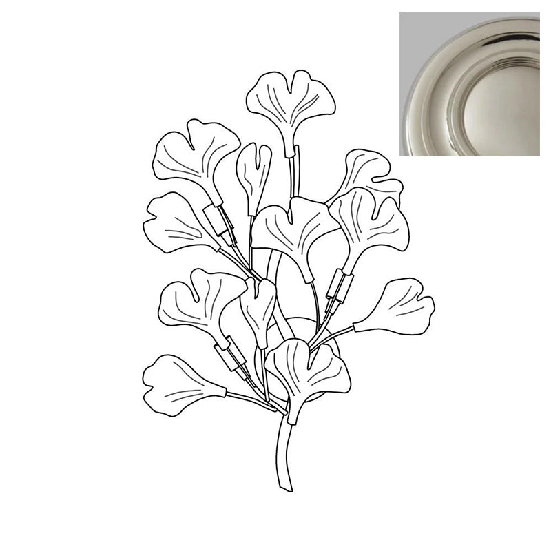 Wall Lamp Gingko Ceramic Petal Shades Gold Art Nouveau - Letslighting