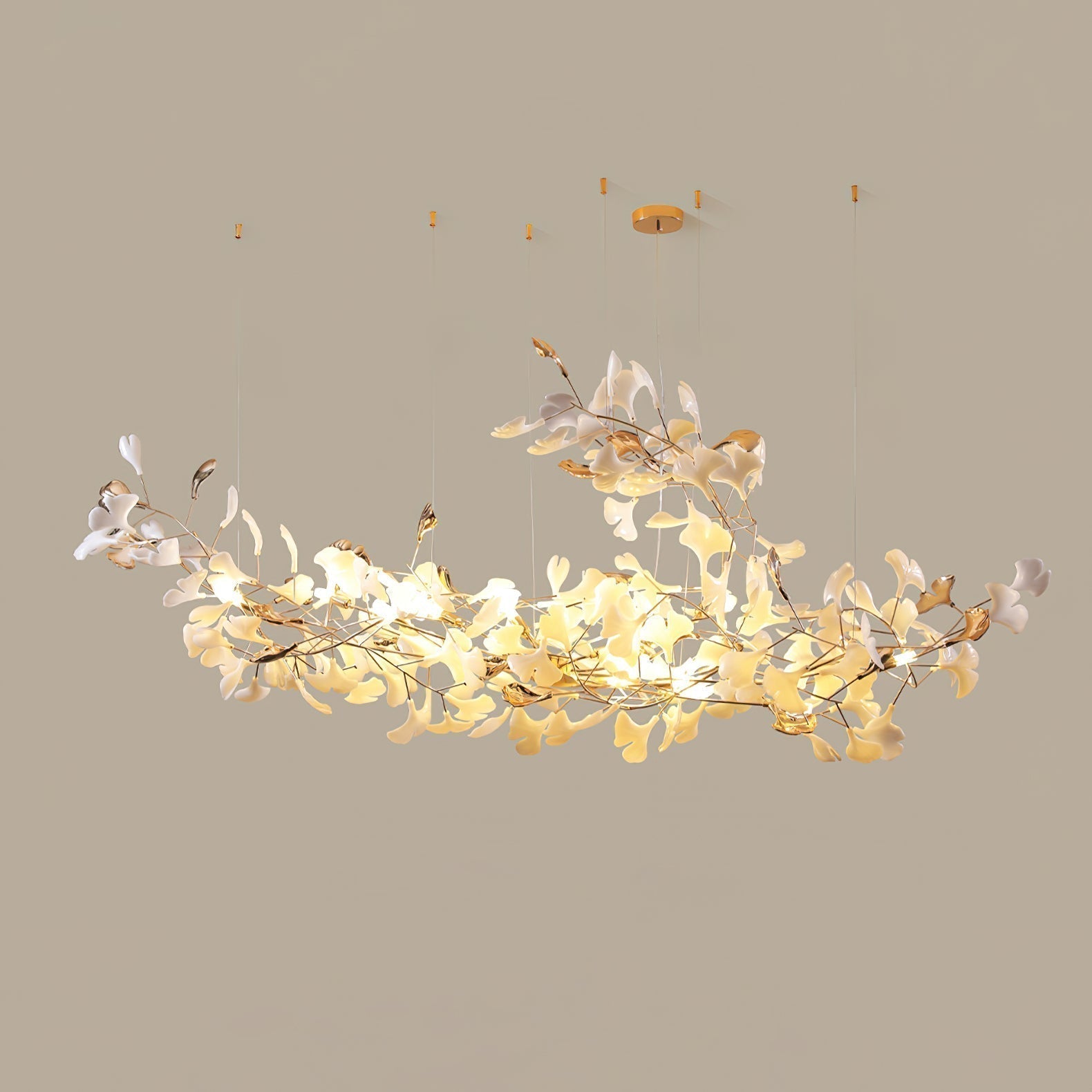 Unoryra Postmoderner Luxus-Kronleuchter aus Ginkgo-Wolkenkeramik-Letslighting