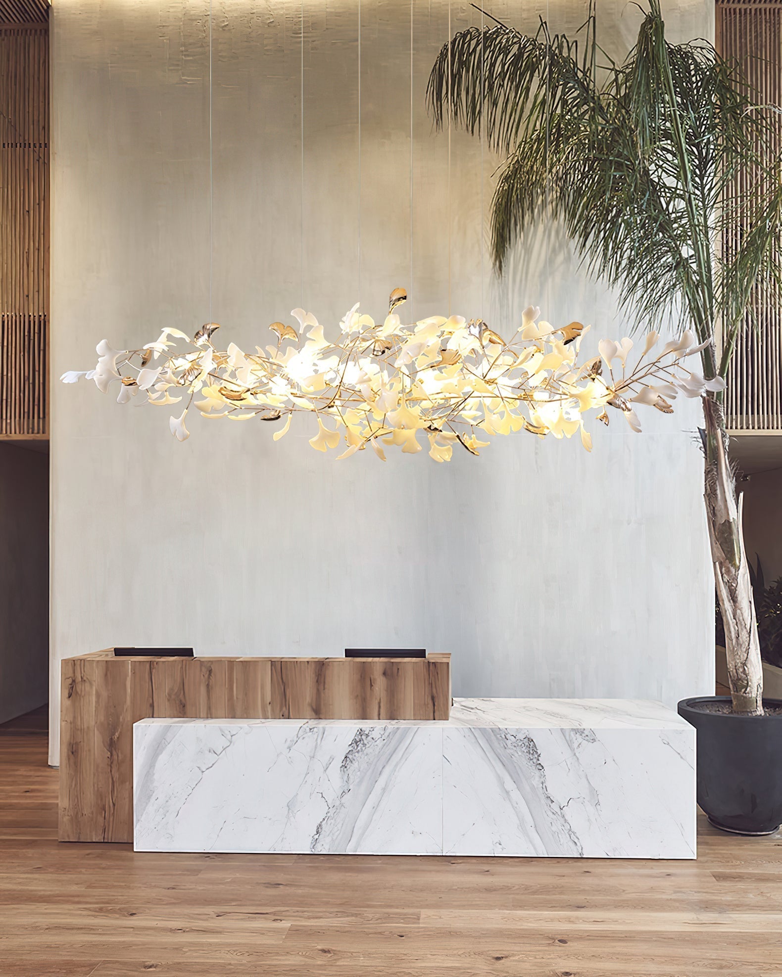 Unoryra Postmoderner Luxus-Kronleuchter aus Ginkgo-Wolkenkeramik-Letslighting