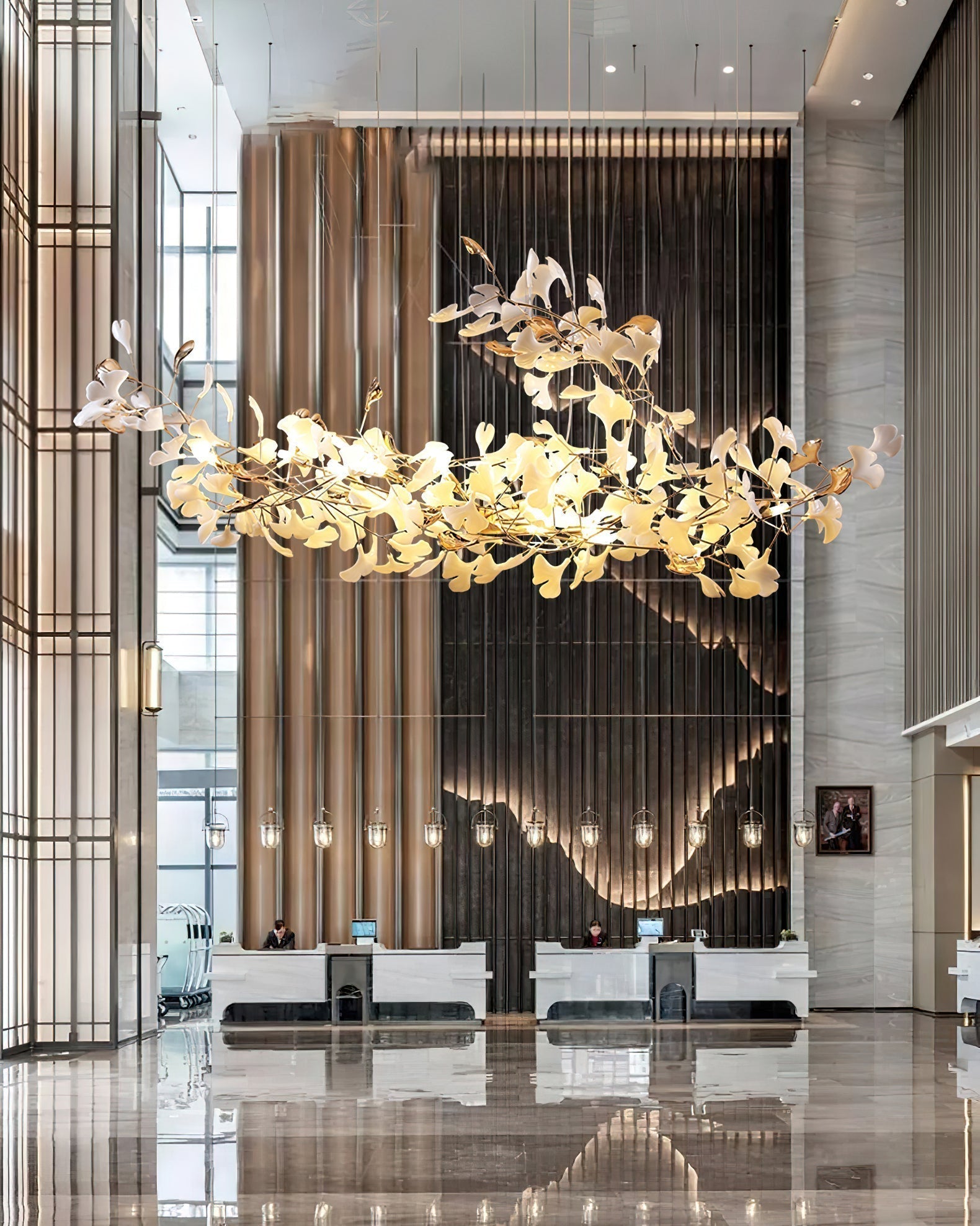 Unoryra Postmoderner Luxus-Kronleuchter aus Ginkgo-Wolkenkeramik-Letslighting