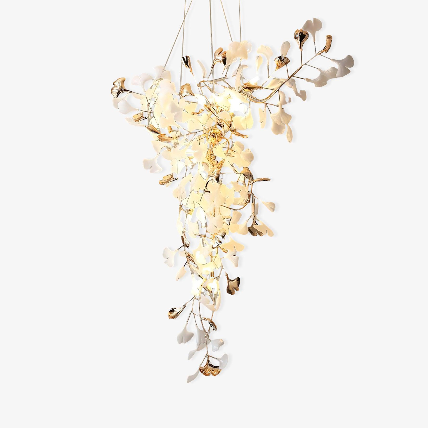 Olivia Keramik Gingko Kronleuchter Spitze fliegen-Letslighting