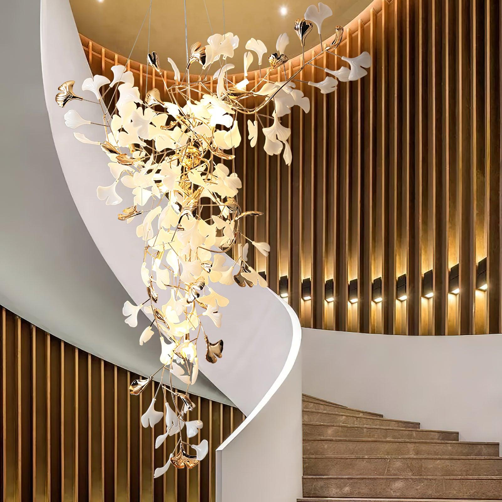 Olivia Keramik Gingko Kronleuchter Spitze fliegen-Letslighting