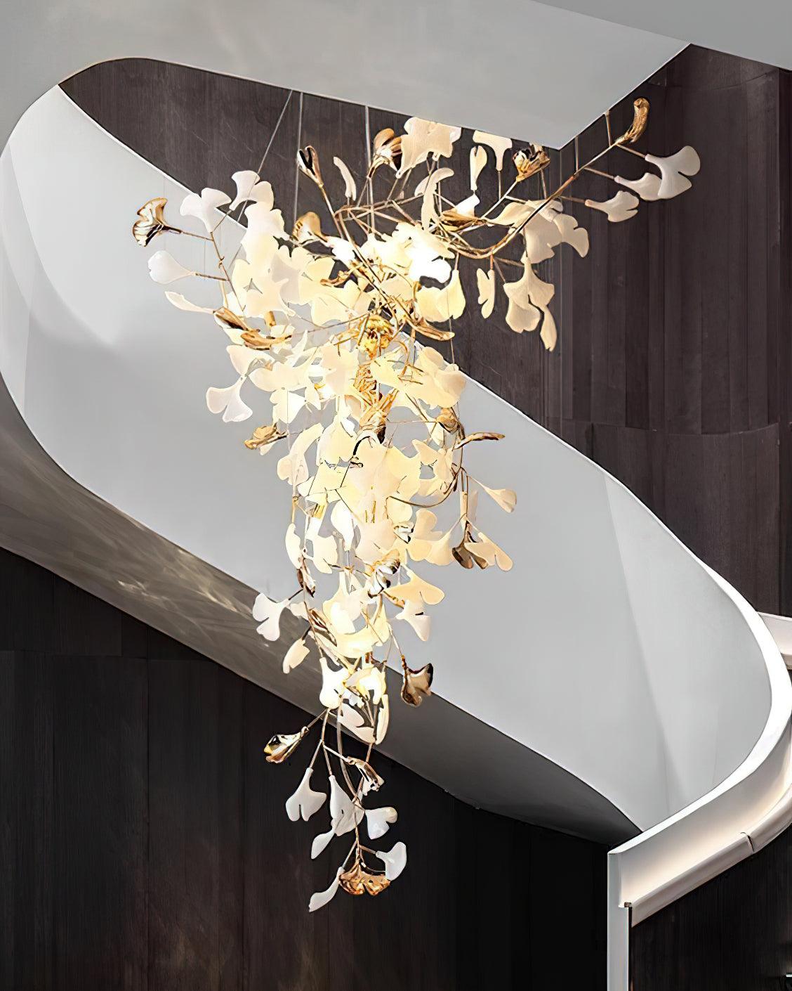 Olivia Keramik Gingko Kronleuchter Spitze fliegen-Letslighting