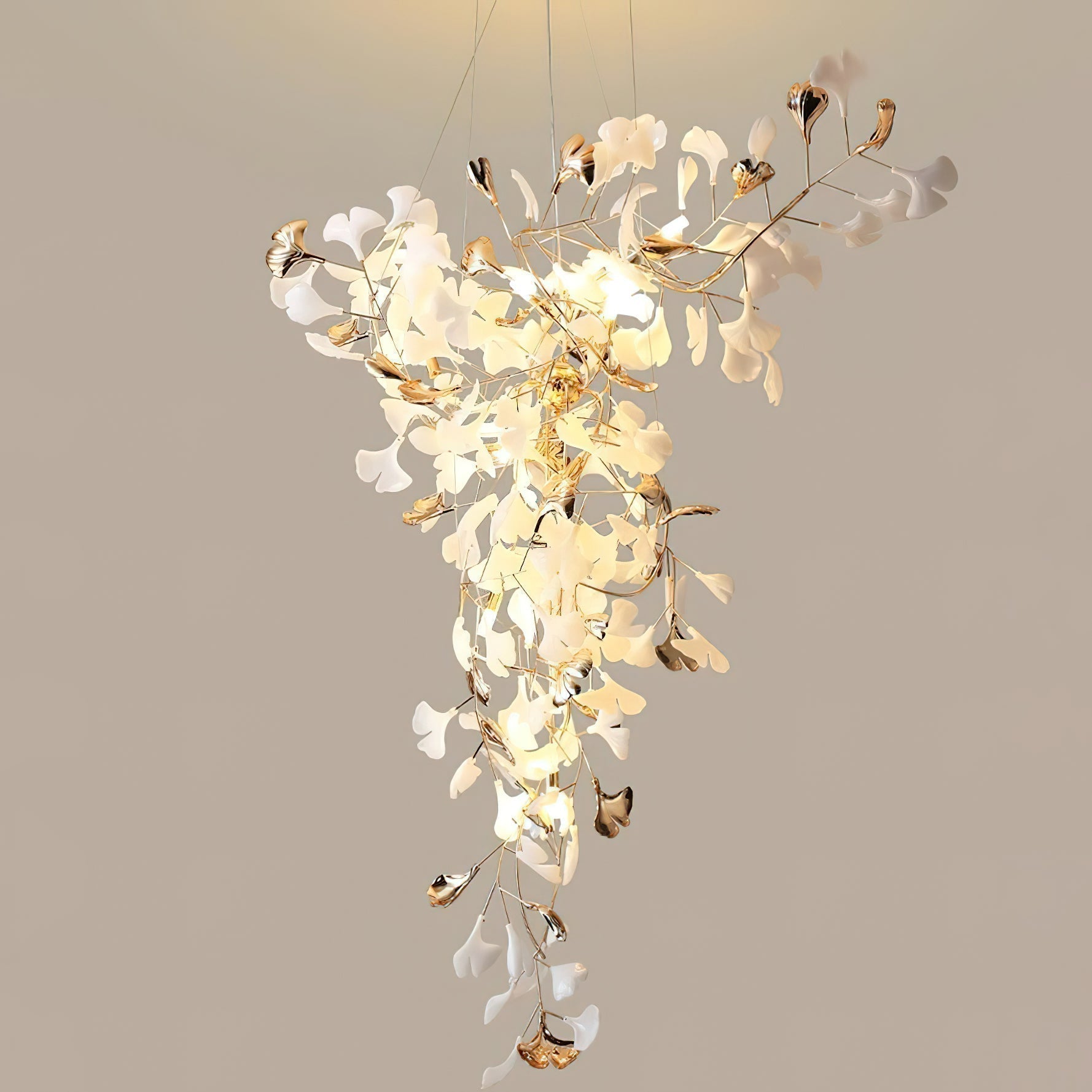 Olivia Keramik Gingko Kronleuchter Spitze fliegen-Letslighting