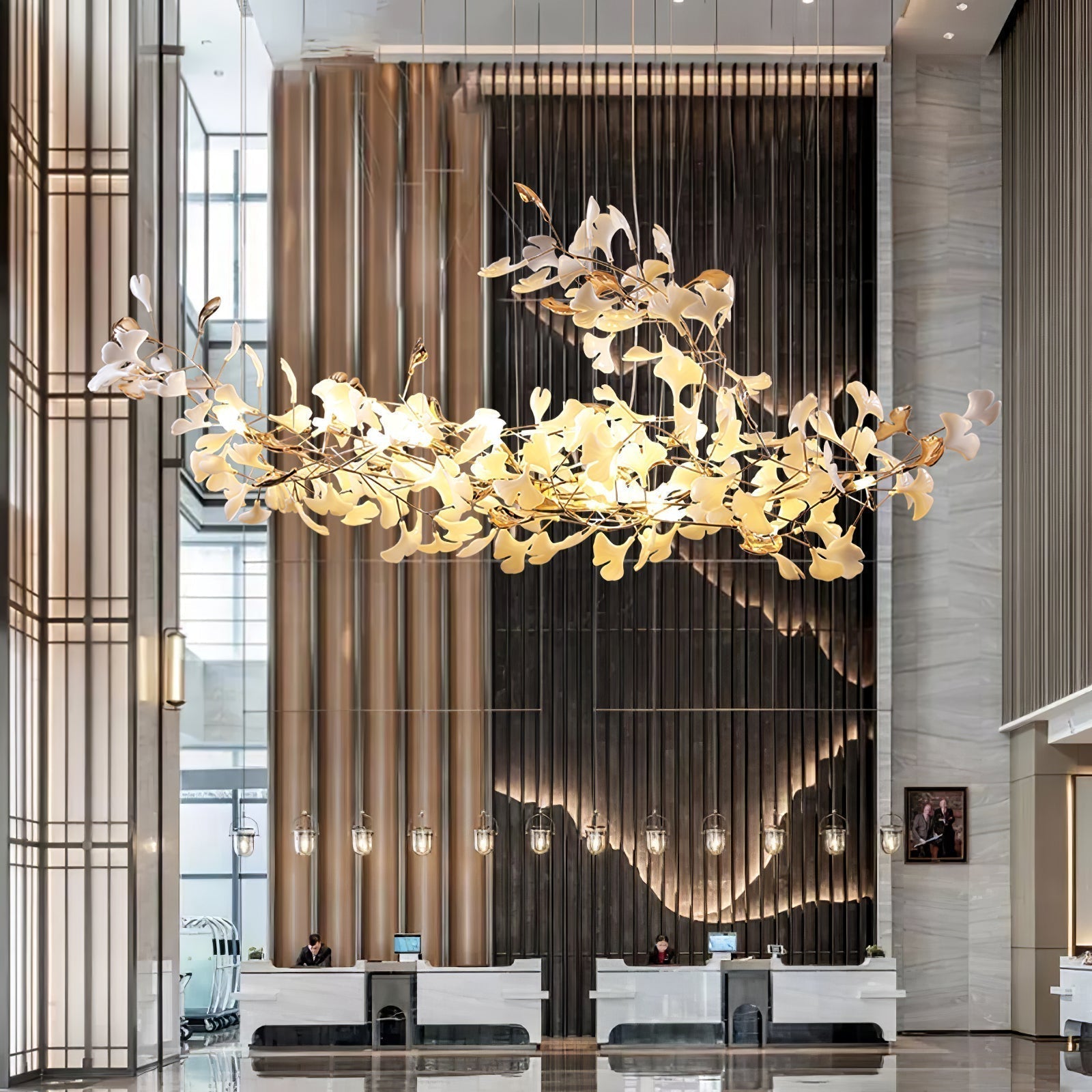 Unoryra Postmoderner Luxus-Kronleuchter aus Ginkgo-Wolkenkeramik-Letslighting
