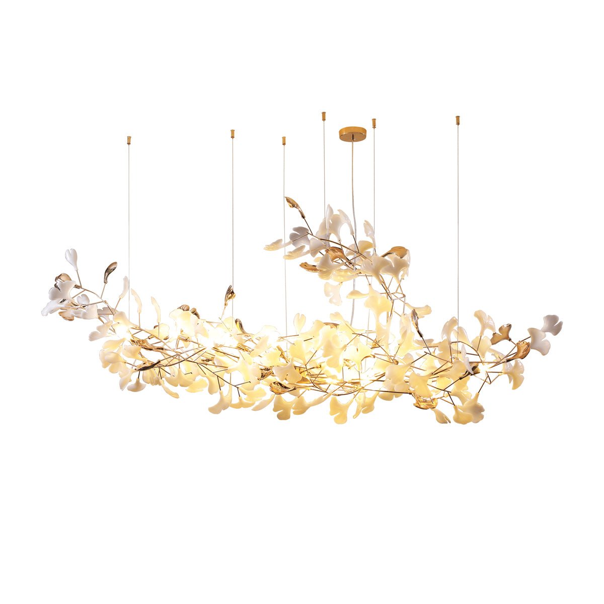 Unoryra Postmoderner Luxus-Kronleuchter aus Ginkgo-Wolkenkeramik-Letslighting