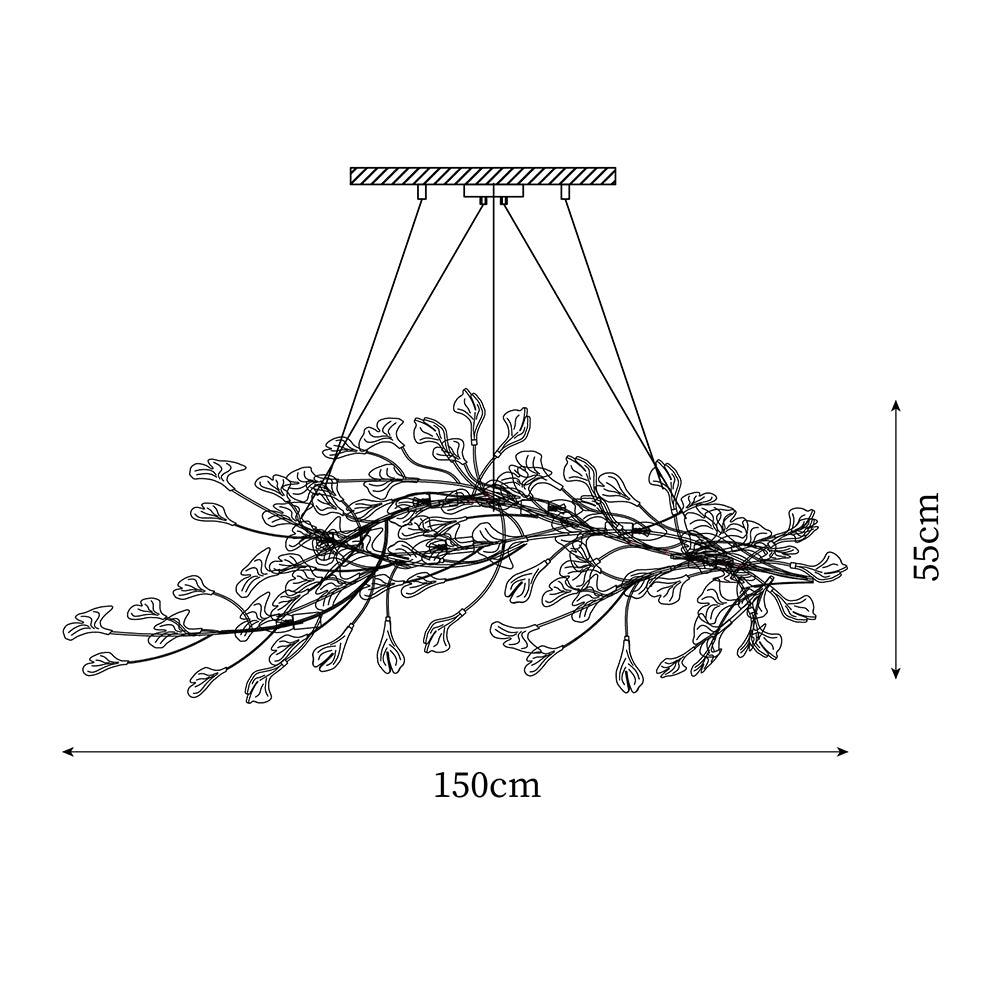 Chandelier Metal Frame Ceramic Gingko Leaf Shade White Gold Modern - Letslighting