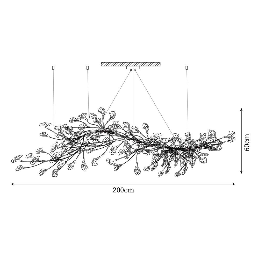 Chandelier Metal Frame Ceramic Gingko Leaf Shade White Gold Modern - Letslighting