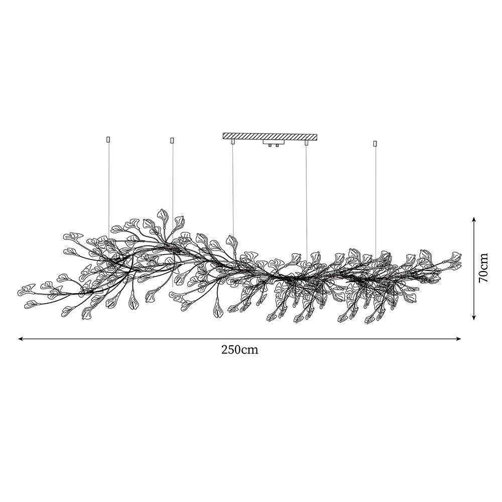 Chandelier Metal Frame Ceramic Gingko Leaf Shade White Gold Modern - Letslighting