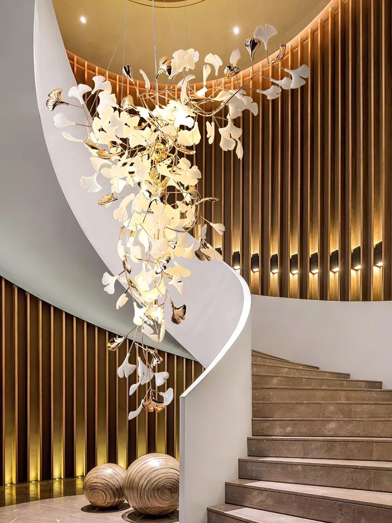 Olivia Keramik Gingko Kronleuchter Spitze fliegen-Letslighting