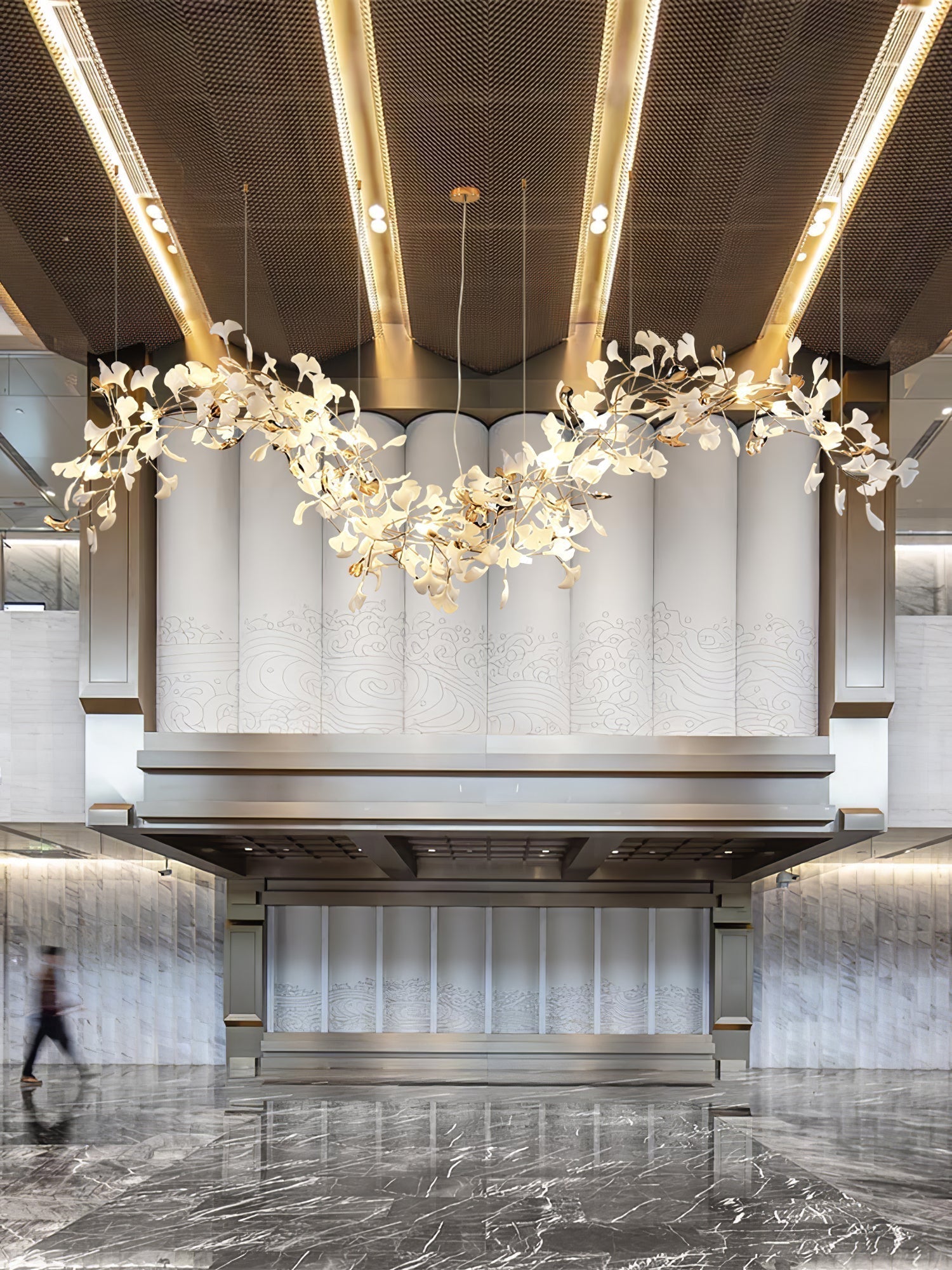 Olivia Keramik Gingko Kronleuchter Spitze fliegen-Letslighting
