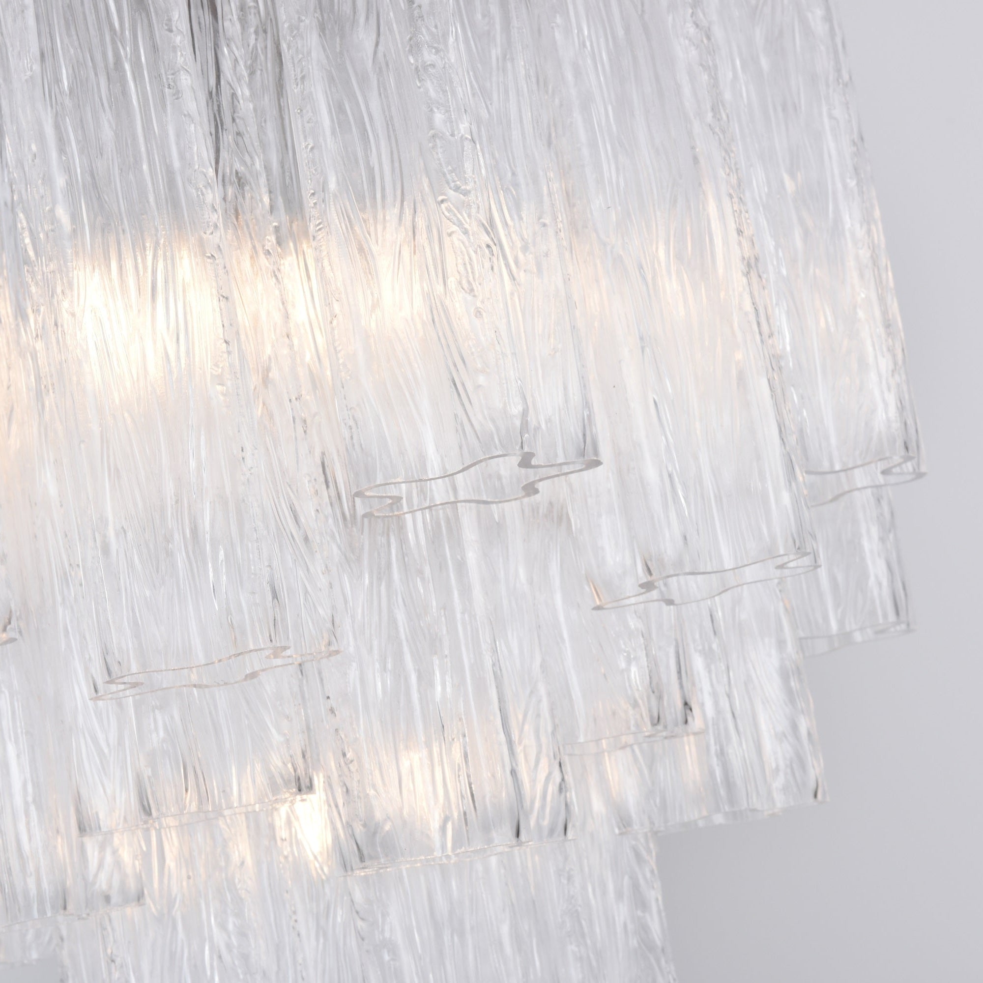 Aurora Chandelier Clear Murano Glass Tube Tiered Modern - Neutralighting