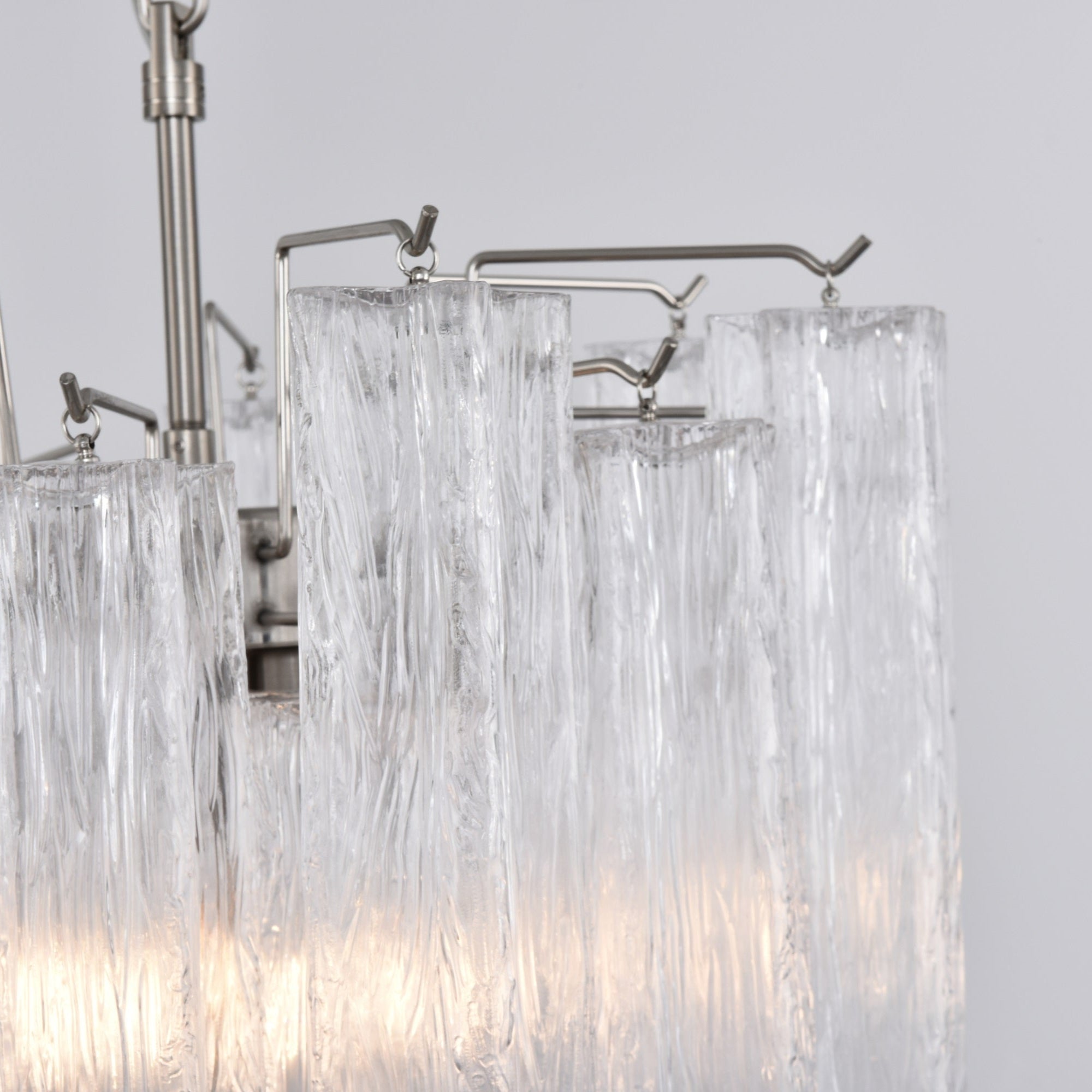 Aurora Chandelier Clear Murano Glass Tube Tiered Modern - Neutralighting