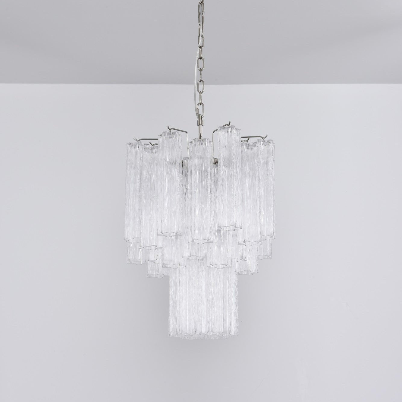Aurora Chandelier Clear Murano Glass Tube Tiered Modern - Neutralighting