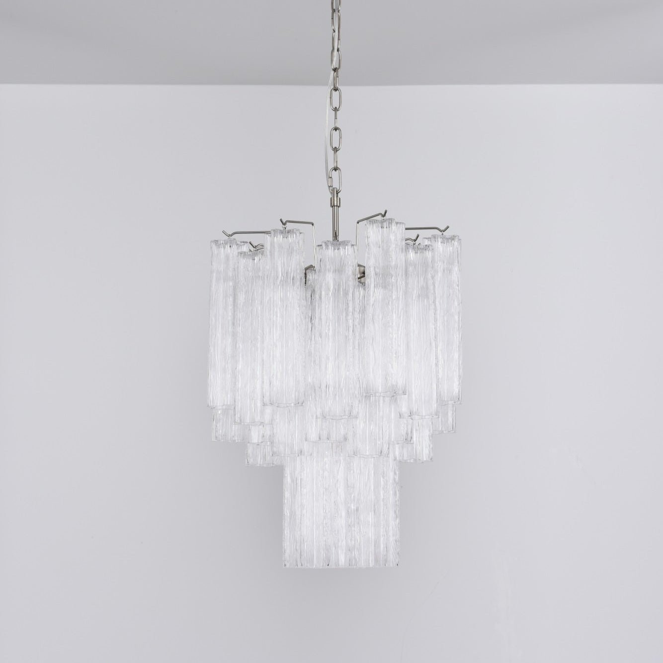 Aurora Chandelier Clear Murano Glass Tube Tiered Modern - Neutralighting