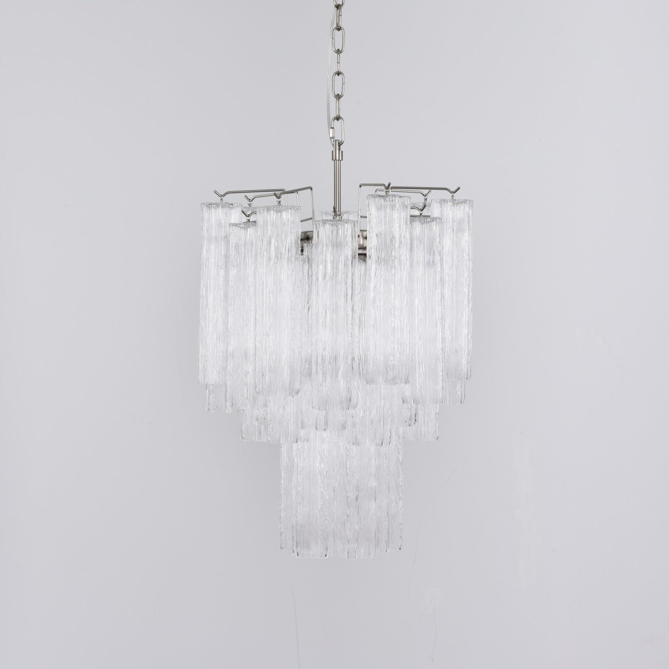 Aurora Chandelier Clear Murano Glass Tube Tiered Modern - Neutralighting