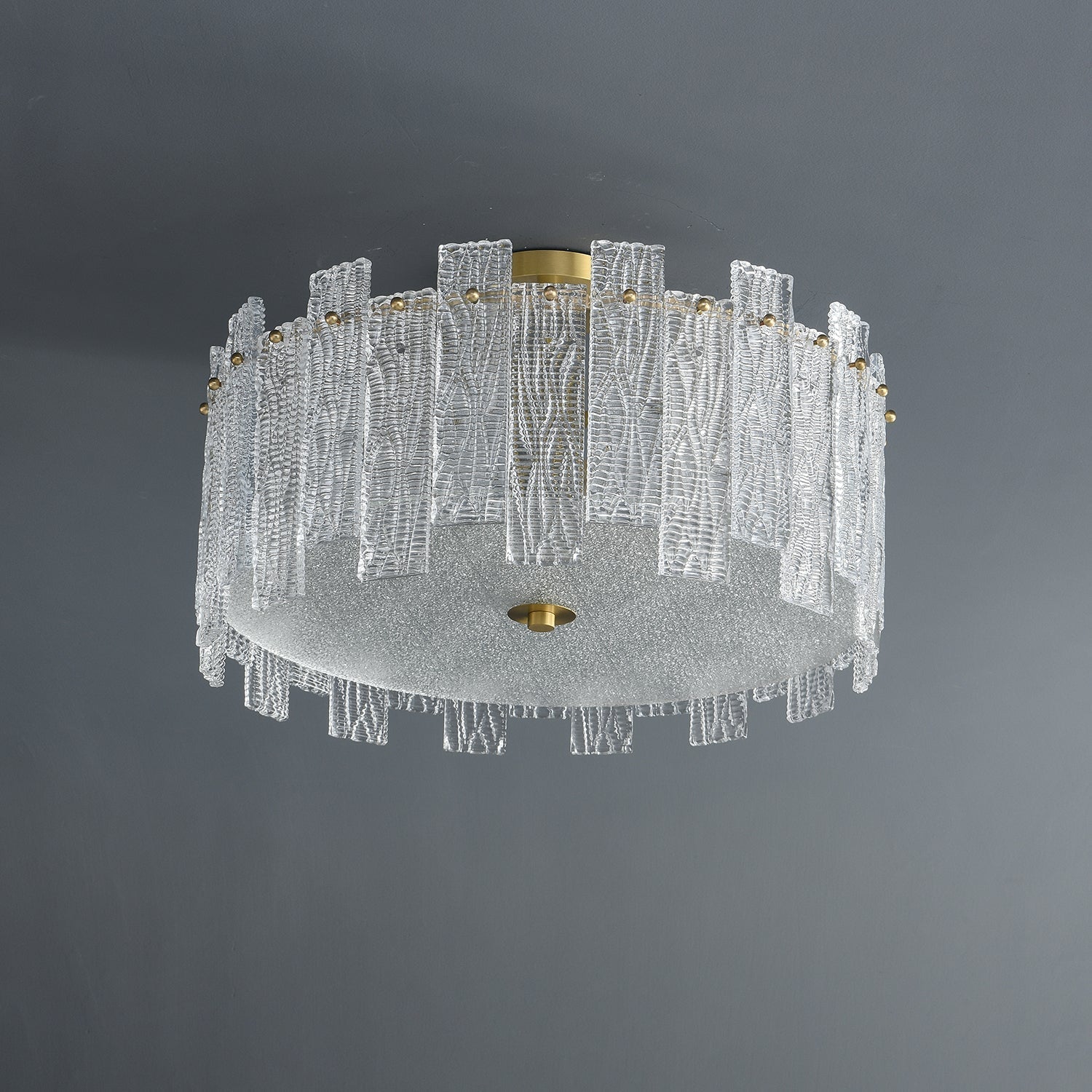Symiror Postmoderne Luxus-Deckenleuchte aus Messing und Glas-Letslighting