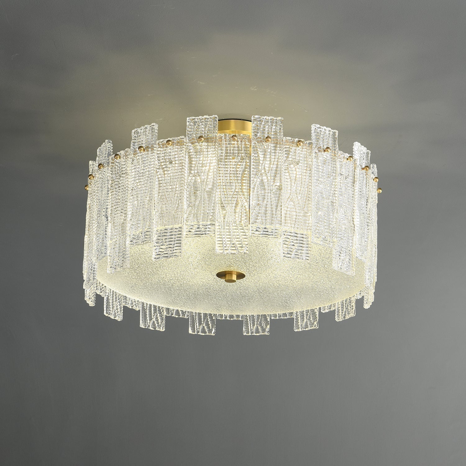 Symiror Postmoderne Luxus-Deckenleuchte aus Messing und Glas-Letslighting