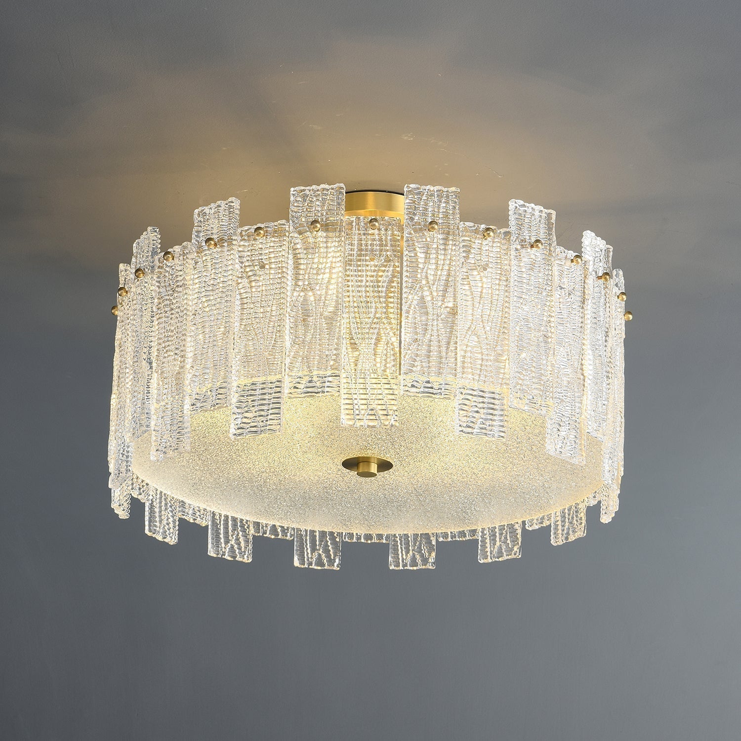 Symiror Postmoderne Luxus-Deckenleuchte aus Messing und Glas-Letslighting