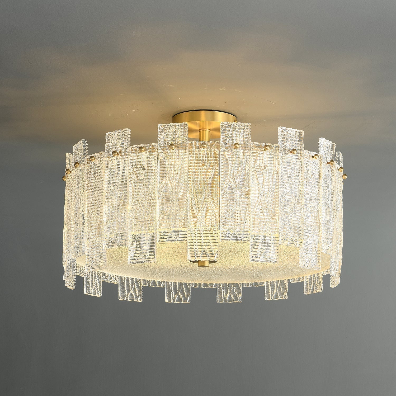 Symiror Postmoderne Luxus-Deckenleuchte aus Messing und Glas-Letslighting