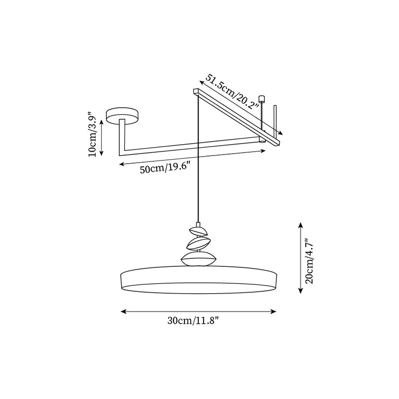 Ryder Moderne Pendelleuchte aus Metall und Harz-Letslighting