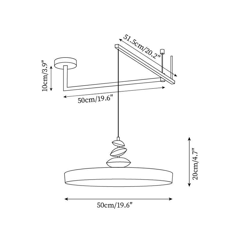Ryder Moderne Pendelleuchte aus Metall und Harz-Letslighting