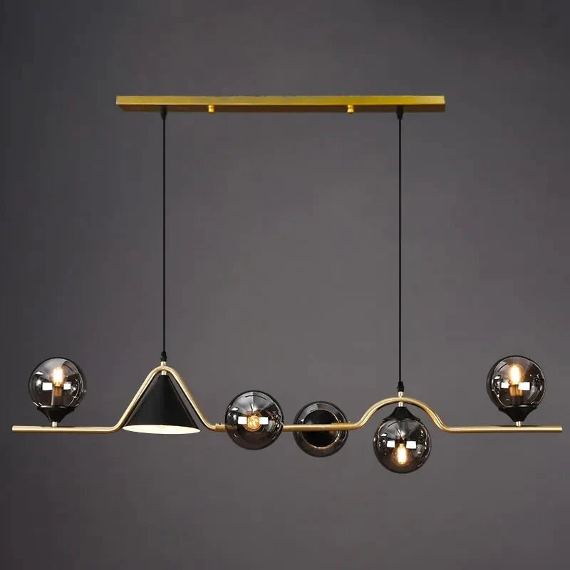 Arisha Moderne LED Pendelleuchte Schwarz/Gold Glas Wohnzimmer/Schlafzimmer