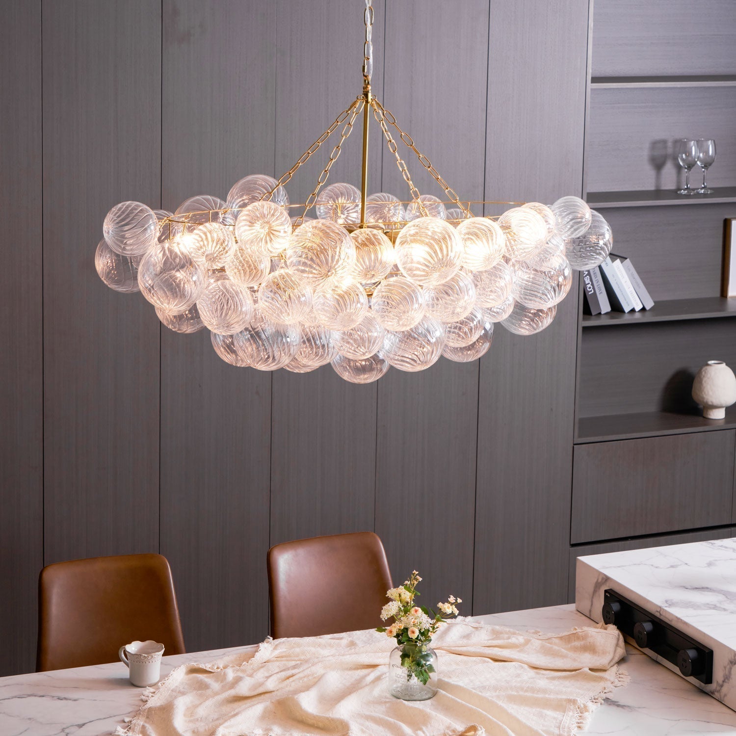 Aurora Chandelier Glass Ball Bubble Modern - Blowlighting