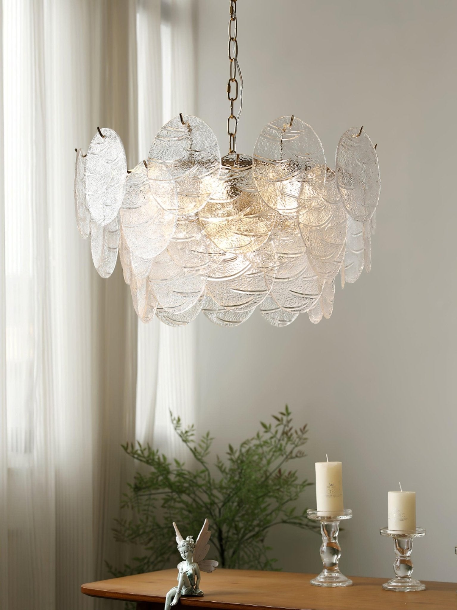 Lustra Kronleuchter Glasscheibe Gold-Letslighting