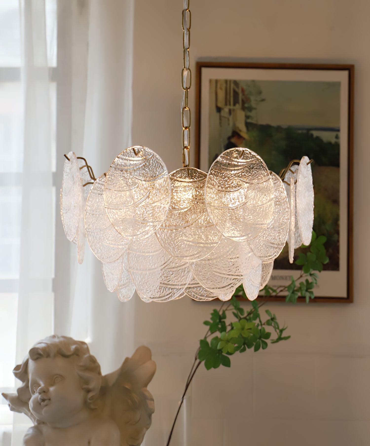 Lustra Kronleuchter Glasscheibe Gold-Letslighting