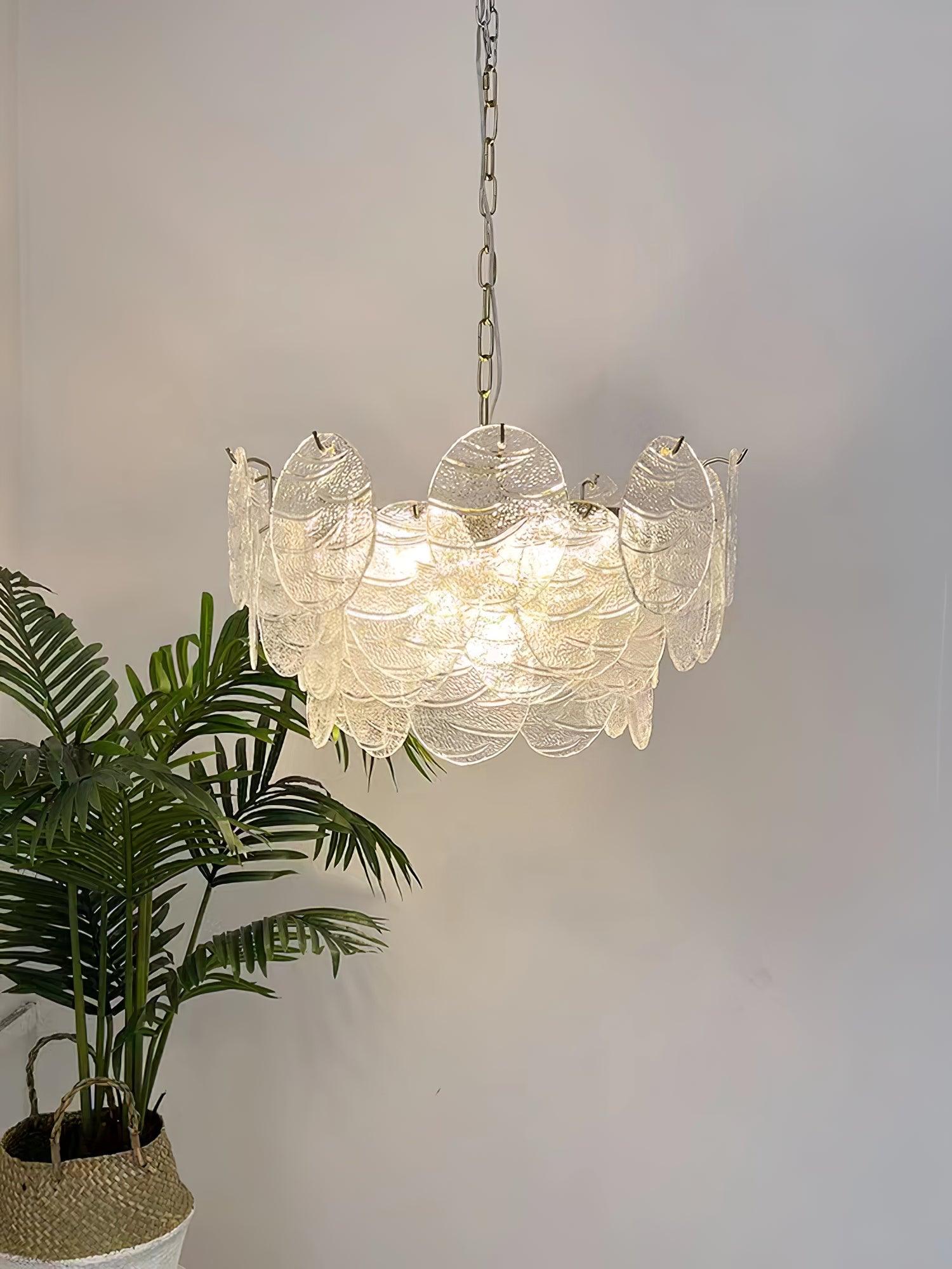 Lustra Kronleuchter Glasscheibe Gold-Letslighting
