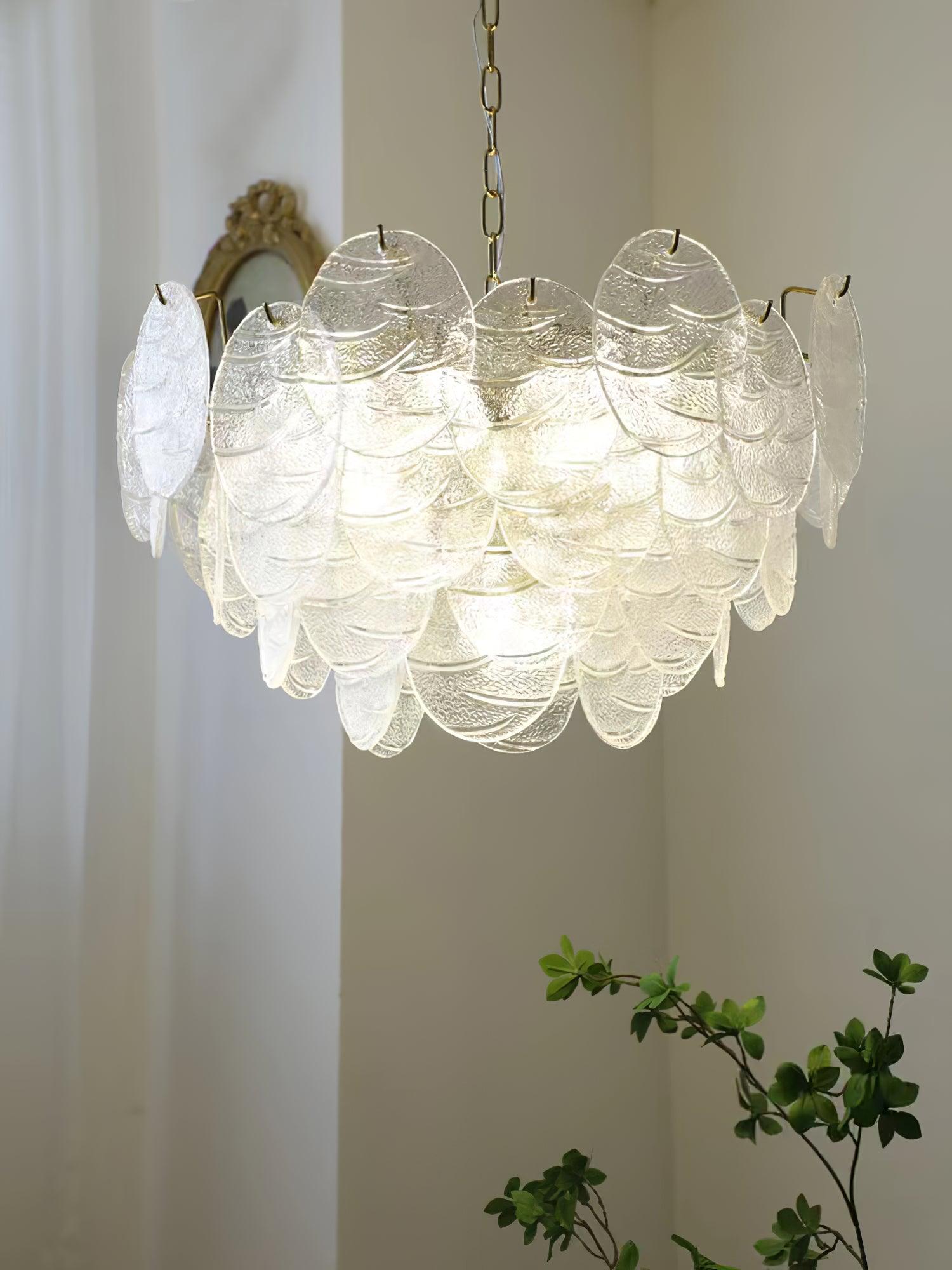 Lustra Kronleuchter Glasscheibe Gold-Letslighting